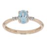 9ct Yellow Gold 0.04ct Diamond And Created Topaz Single Stone Ring