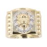 14ct Yellow And White Gold Lion Signet Ring