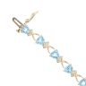 9ct Yellow Gold Blue Topaz Bracelet 7"