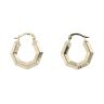 9ct Yellow Gold Hexagonal Creole Earrings