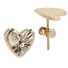 9ct Yellow Gold Patterned Heart Stud Earrings