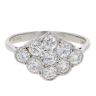 Platinum 0.90cts Diamond Marquise Cluster Ring