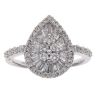 18ct White Gold 1.00ct Brilliant and Baguette Cut Cluster Ring