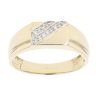 9ct Yellow Gold 0.05ct Two Row Diamond Signet Ring