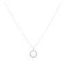 Silver Cubic Zirconia Circle Pendant and Chain 16" by Icesia