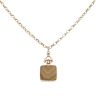 9ct Yellow Gold Onyx and Agate Square Fob Pendant and Belcher Chain 20"