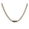 14ct Yellow Gold Monaco Classic Black Cubic Zirconia Alternate Pave Lock Curb Chain 22"