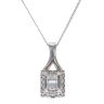 18ct White Gold 0.80ct Brilliant Cut Diamond Cluster Pendant and Chain 18"