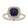 9ct Yellow Gold Created Sapphire And Cubic Zirconia Ring