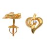 22ct Yellow Gold Cubic Zirconia Leaf Stud Earrings