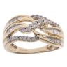 9ct Yellow Gold 0.50ct Brilliant and Baguette Cut Diamond Fancy Ring