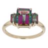 9ct Yellow Gold Mystic Topaz Three Stone Ring