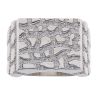 Silver Cubic Zirconia Patterned Signet Ring By Icesia