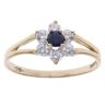 9ct Yellow Gold Sapphire and Cubic Zirconia Cluster Ring