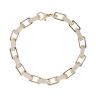 9ct Yellow Gold Cubic Zirconia And Patterned Square Link Belcher Bracelet 8"