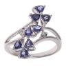 9ct White Gold Cubic Zirconia and Iolite Fancy Ring