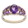 9ct Yellow Gold 0.02ct Diamond and Amethyst Cluster Ring