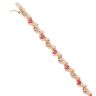 9ct Yellow Gold 0.08ct Diamond and Ruby Bracelet 7"