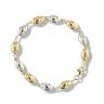 9ct Yellow And White Gold Oval Link 7" Bracelet
