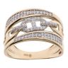 14ct Yellow And White Gold Fancy Cubic Zirconia Ring
