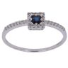 18ct White Gold 0.11ct Brilliant Cut Diamond and Sapphire Cluster Ring
