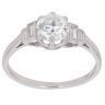 Platinum 0.85ct Brilliant And Baguette Cut Diamond Solitaire Ring