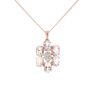 9ct Rose Gold 0.03ct Diamond And Moissanite Pendant And Chain 16"