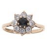 9ct Yellow Gold Cubic Zirconia and Sapphire Cluster Ring