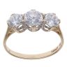 9ct Yellow Gold Cubic Zirconia Three Stone Ring