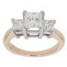 14ct Yellow Gold 1.65ct Princess Cut Diamond Trilogy Ring