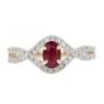 9ct Yellow Gold 0.31ct Diamond And Ruby Ring