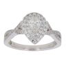 18ct White Gold 0.55ct Brilliant and Pear Cut Diamond Cluster Ring