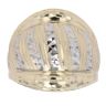 14ct Yellow and White Gold Patterned Dome Ring