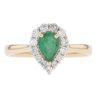 9ct Yellow Gold 0.35ct Diamond And Emerald Ring