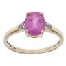 9ct Yellow Gold 0.05ct Diamond and Pink Sapphire Single Stone Ring
