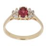 14ct Yellow Gold Cubic Zirconia and Garnet Fancy Ring
