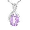 9ct White Gold Amethyst and Diamond Crossover Pendant Necklace