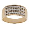 14ct Yellow Gold 0.55ct Brilliant Cut Diamond Three Row Ring