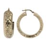 9ct Yellow Gold Patterned Hoop Earrings