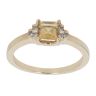 9ct Yellow Gold 0.04ct Diamond And Created Citrine Single Stone Ring