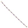 9ct Yellow Gold 0.05ct Brilliant Cut Diamond and Amethyst Bracelet 7.5"