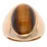 14ct Yellow Gold Tiger's Eye Cabochon Oval Signet ring