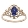 14ct Yellow Gold Created Sapphire Single Stone Ring