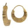 22ct Yellow Gold Sun Ray Basket Hoop Earrings