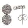 18ct White Gold 0.10ct Diamond Cluster Drop Earrings