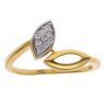 22ct Yellow Gold Cubic Zirconia Leaves Ring