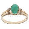 9ct Yellow Gold 0.05ct Diamond and Emerald Ring