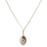 9ct Yellow Gold 0.02ct Diamond and Blue Gemstone Locket and Chain 20"