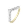9ct Yellow Gold Lab Grown Diamond Clawset Wishbone Ring G VS