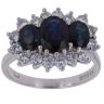 18ct White Gold 0.75ct Brilliant Cut Diamond and Sapphire Cluster Ring